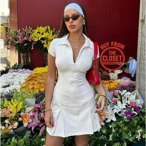 ZARA White Fitted Mini Dress NWT | Blogger Fave Shirt Collar